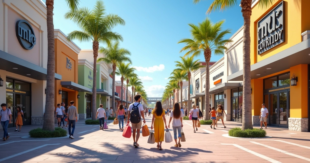 Visitantes fazendo compras em outlet de Orlando 