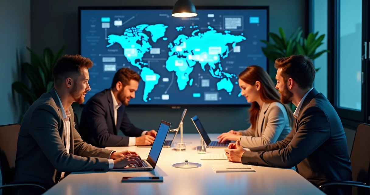 Profissionais reunidos representando parceria de outsourcing de TI 