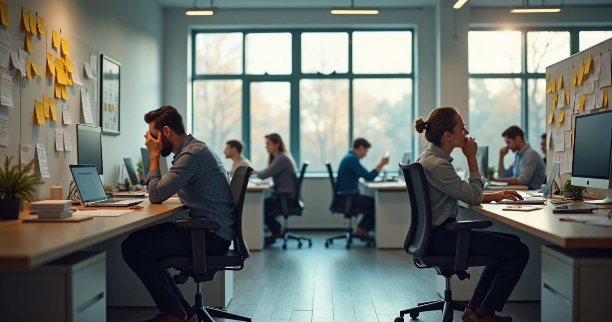 Office team showing signs of overload during a change period
