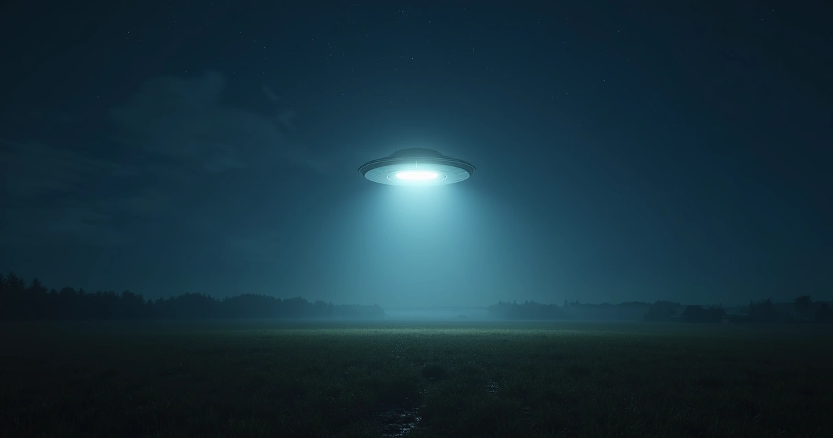 Céu noturno com objeto luminoso não identificado