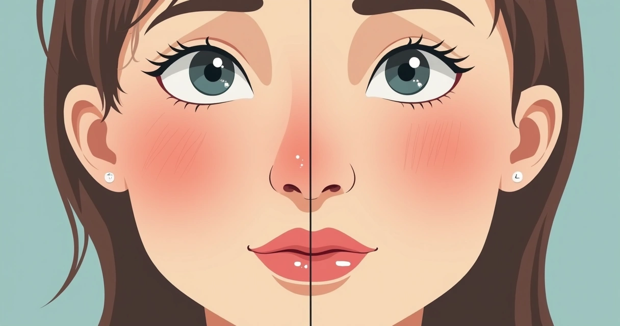 Before and after facial appearance with rapid weight loss 