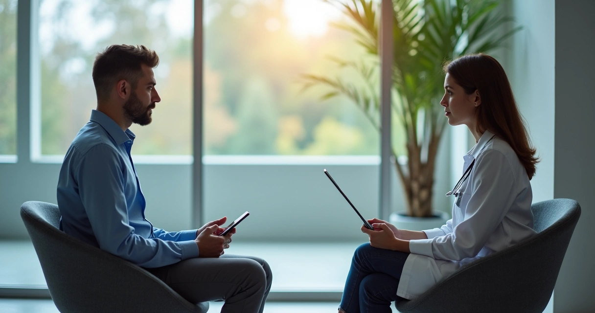 Paciente confere comprovante digital de consulta no celular 