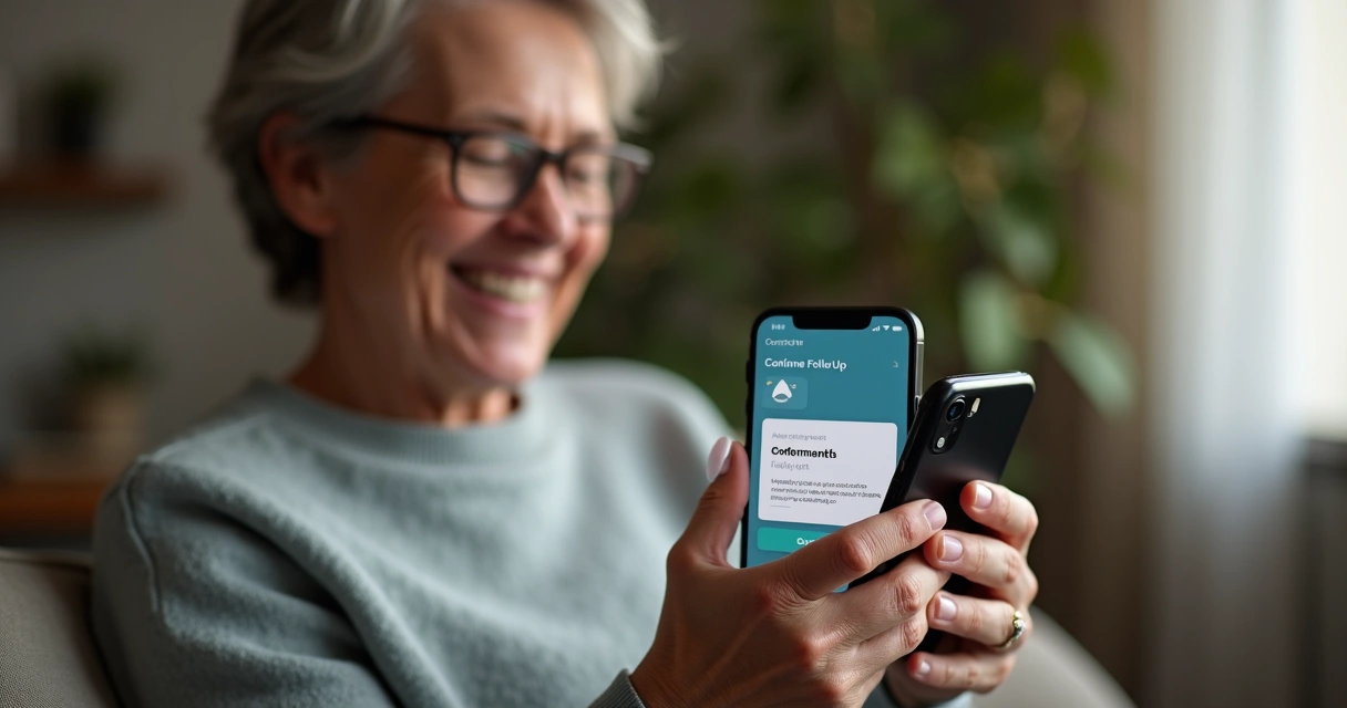 Paciente engajado marcando retorno em aplicativo de psicologia