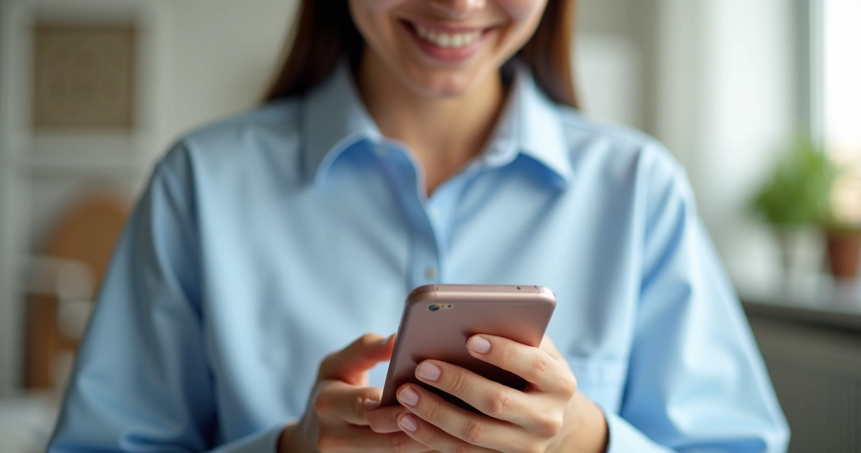 Paciente usando aplicativo de agendamento online para dentista em smartphone 