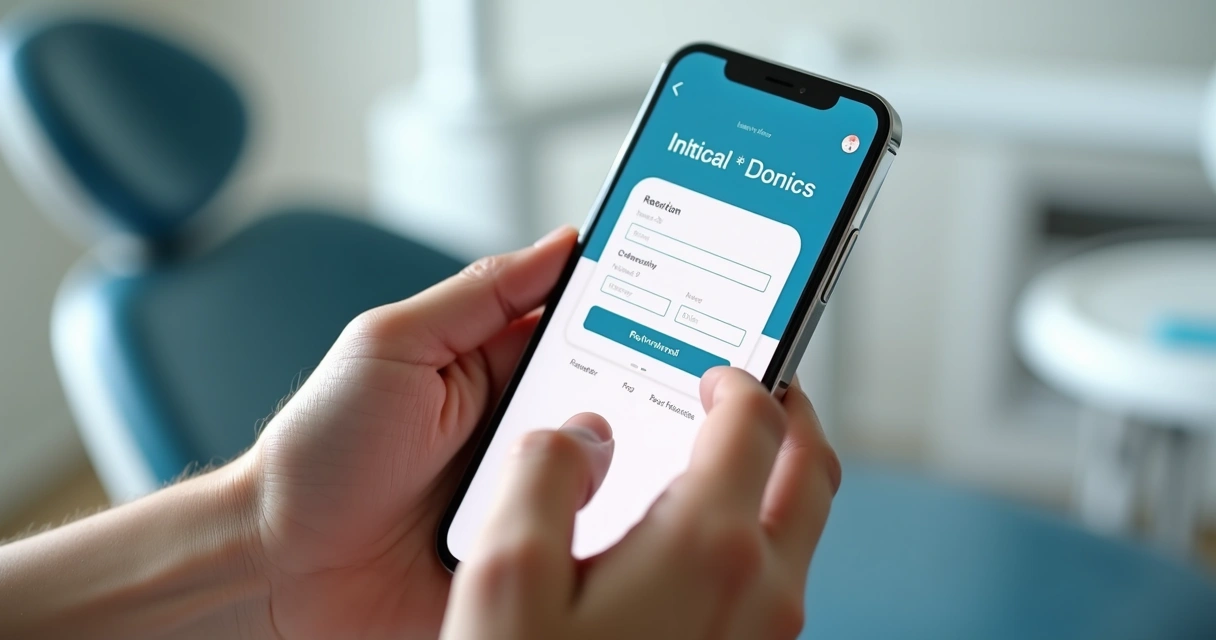 Paciente agendando consulta odontológica pelo smartphone 