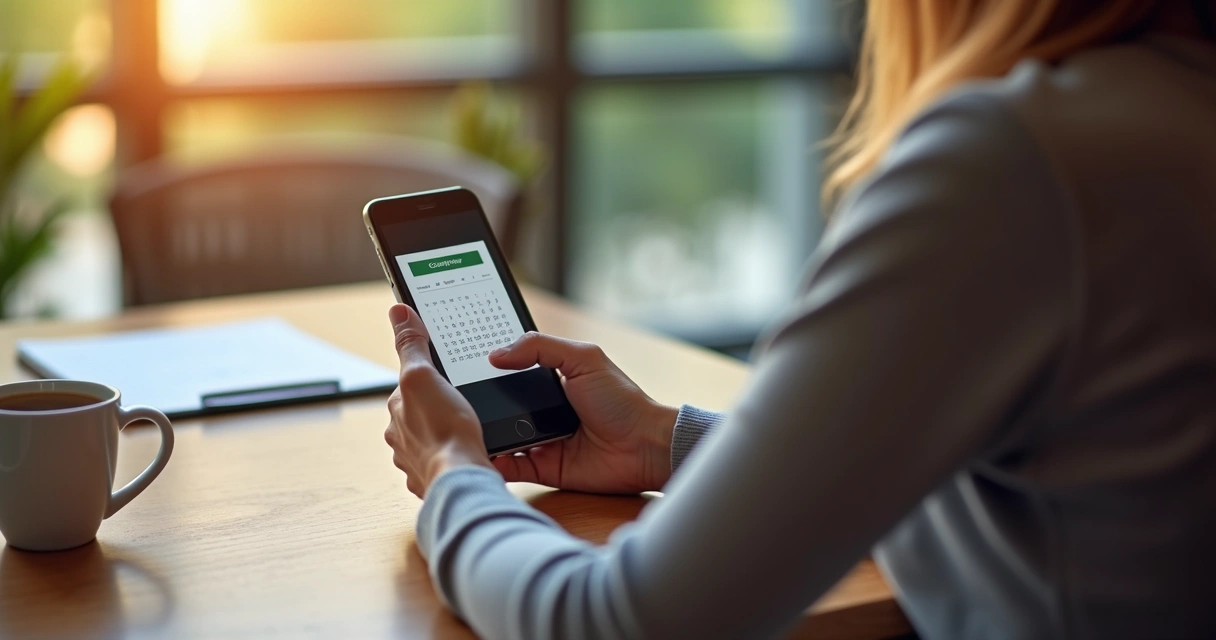 Pessoa usando smartphone para agendar consulta online 