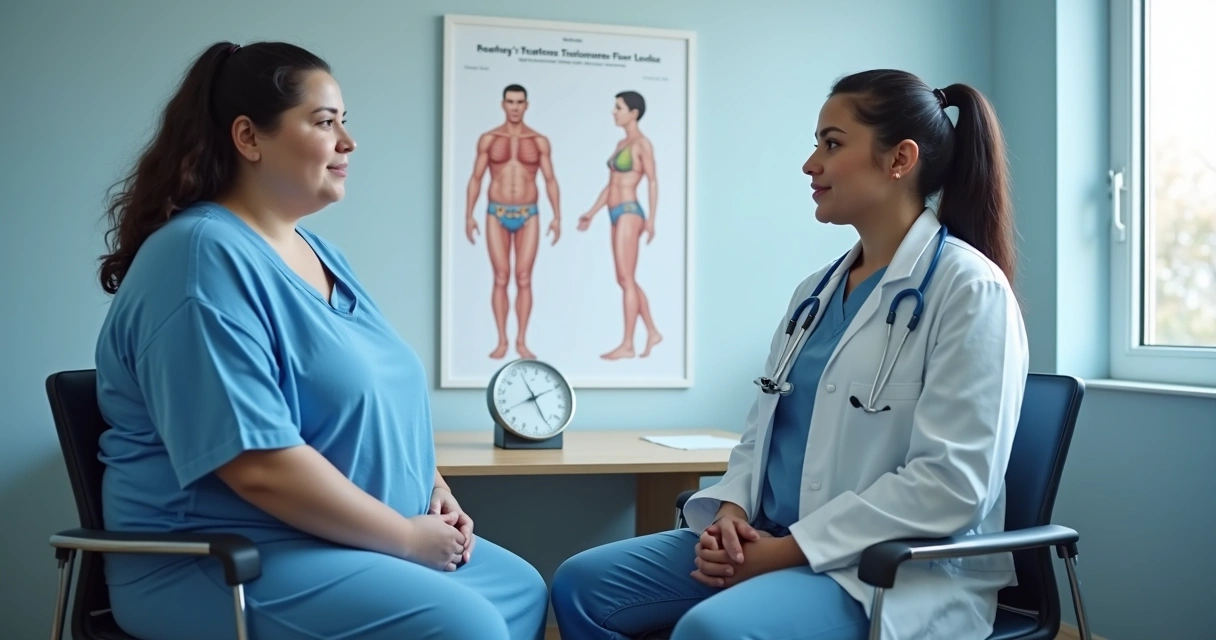 Paciente em consulta médica para obesidade 