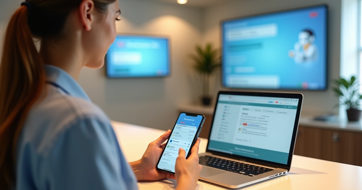 Paciente interage com site médico, aplicativo e chatbot 