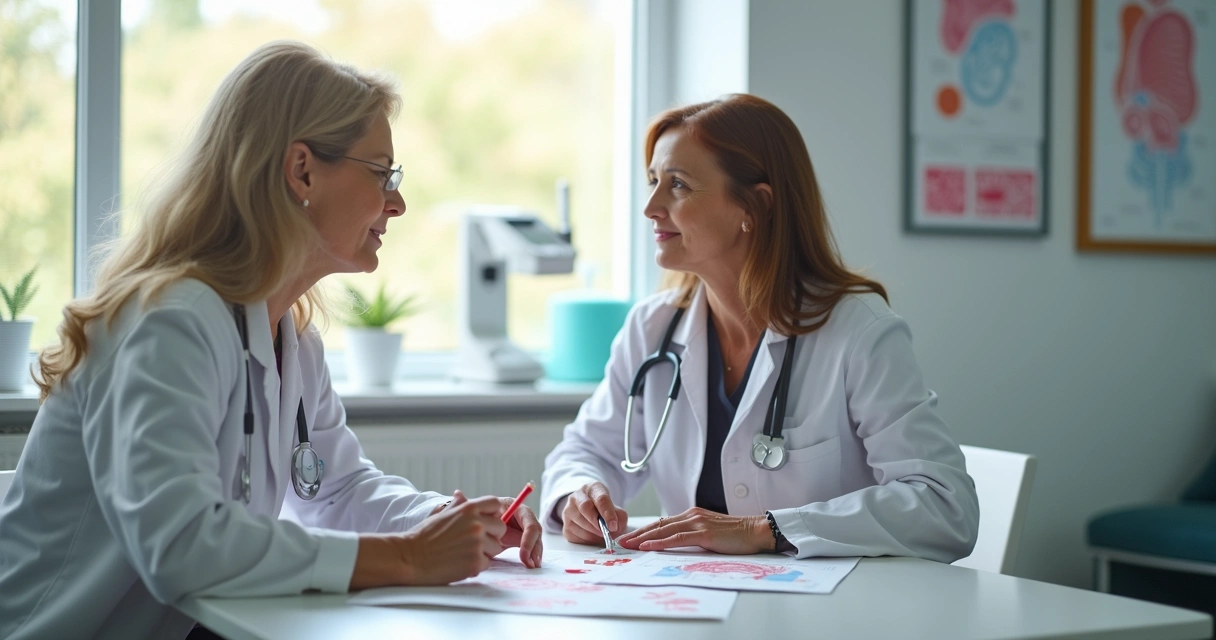 Paciente recebendo orientação médica sobre exames de punção e biópsia 