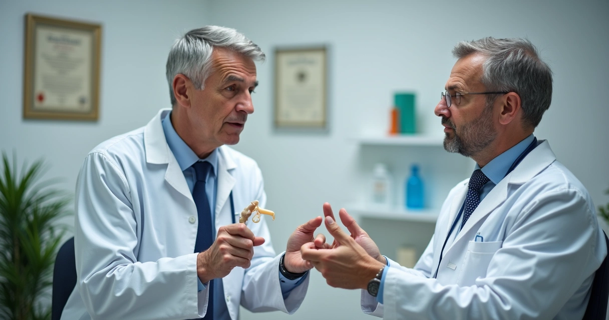 Homem conversando com urologista sobre cirurgia peniana 