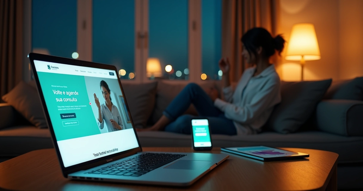 Tela exibindo anúncios trazendo paciente de volta ao site da clínica 