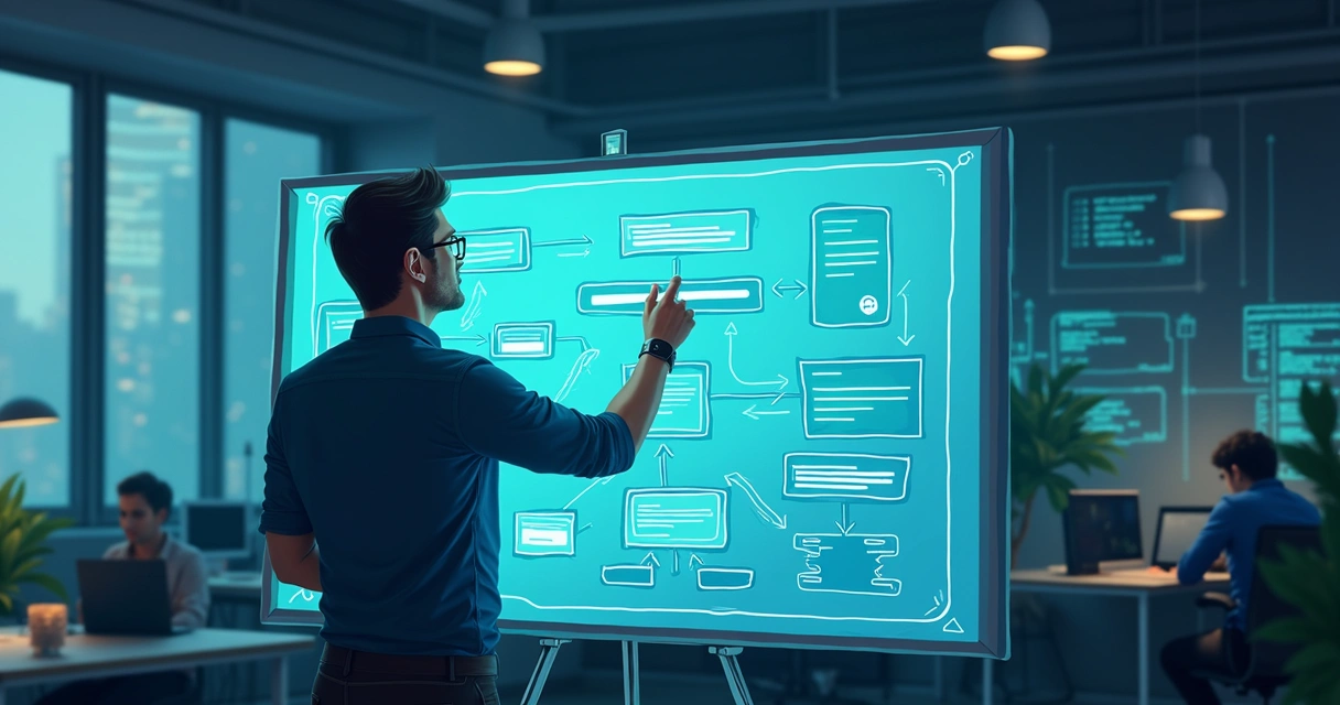 Exemplo visual de símbolos padronizados em um diagrama técnico de autenticação 