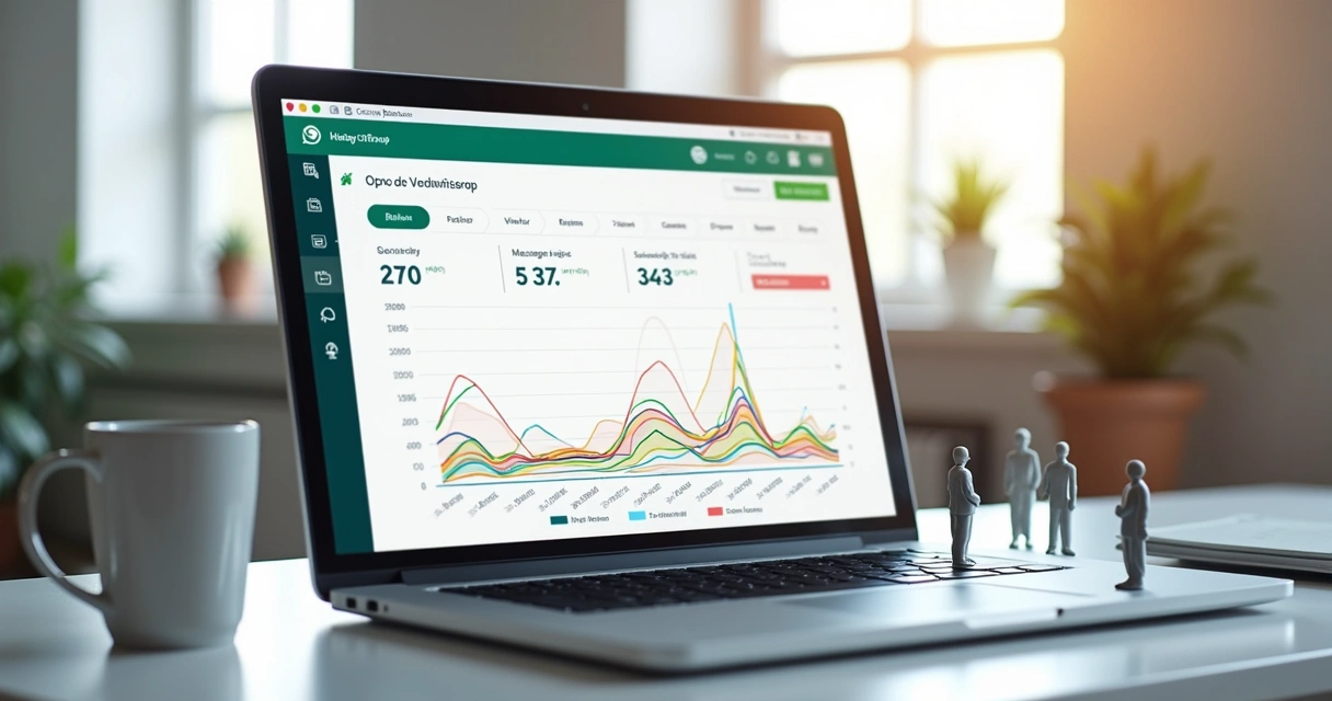 Gráfico de participação em grupo do WhatsApp mostrado em um quadro digital 
