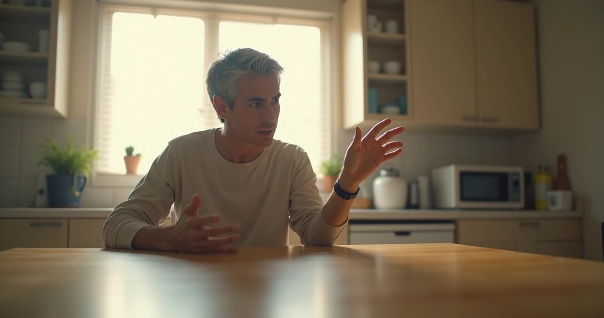 Pessoa reagindo automaticamente a uma situação cotidiana