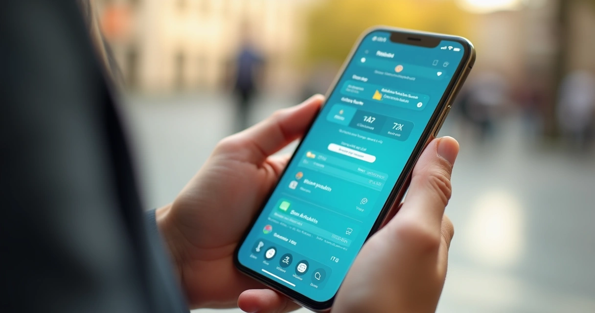 Pessoa usando aplicativo de pagamento digital em smartphone em ambiente claro 
