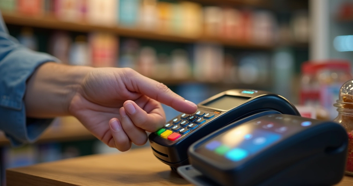 Pagamento por aproximação em máquina de cartão 