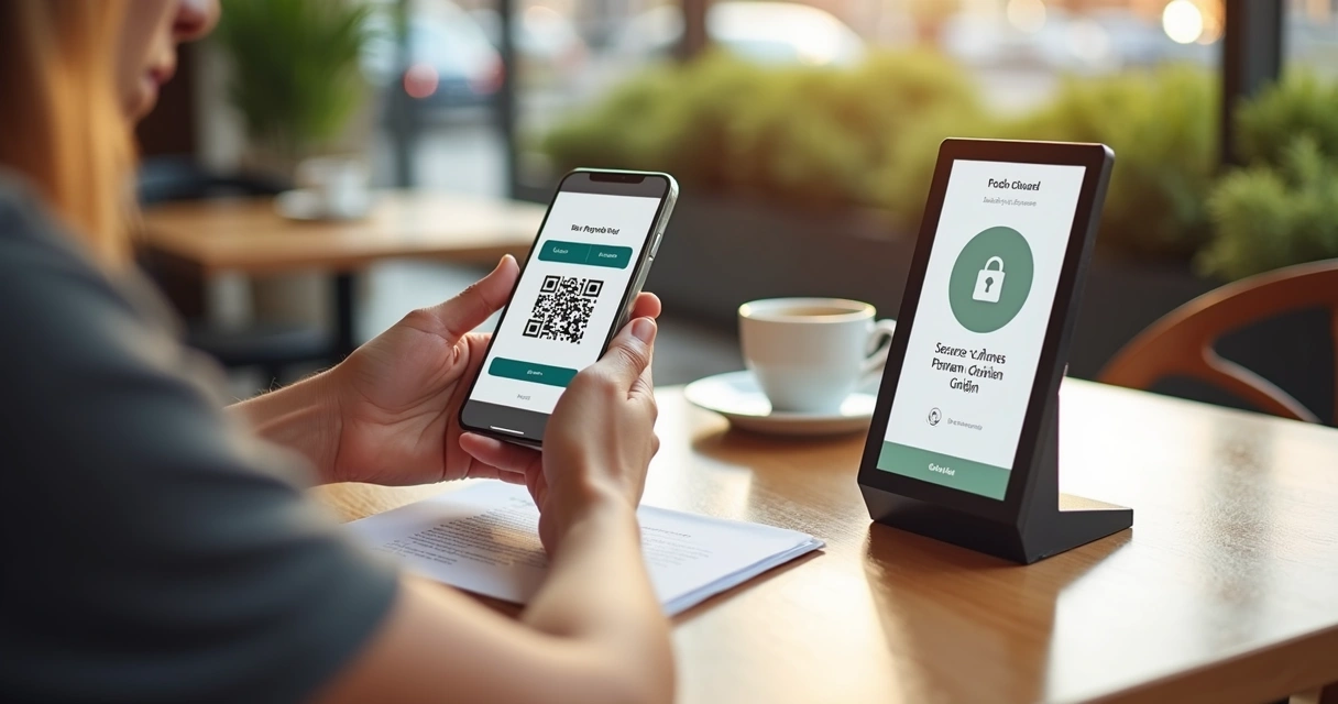 Pagamento pelo celular em mesa externa com cardápio digital 
