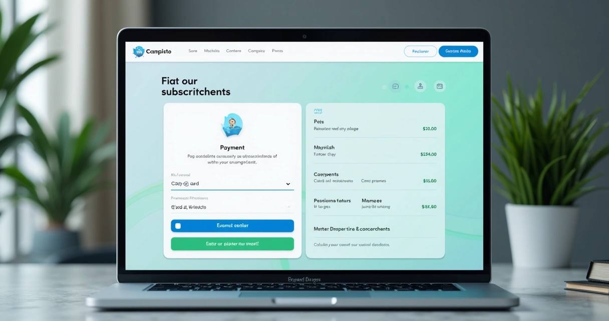 Tela de checkout digital mostrando opções de cartão e Pix