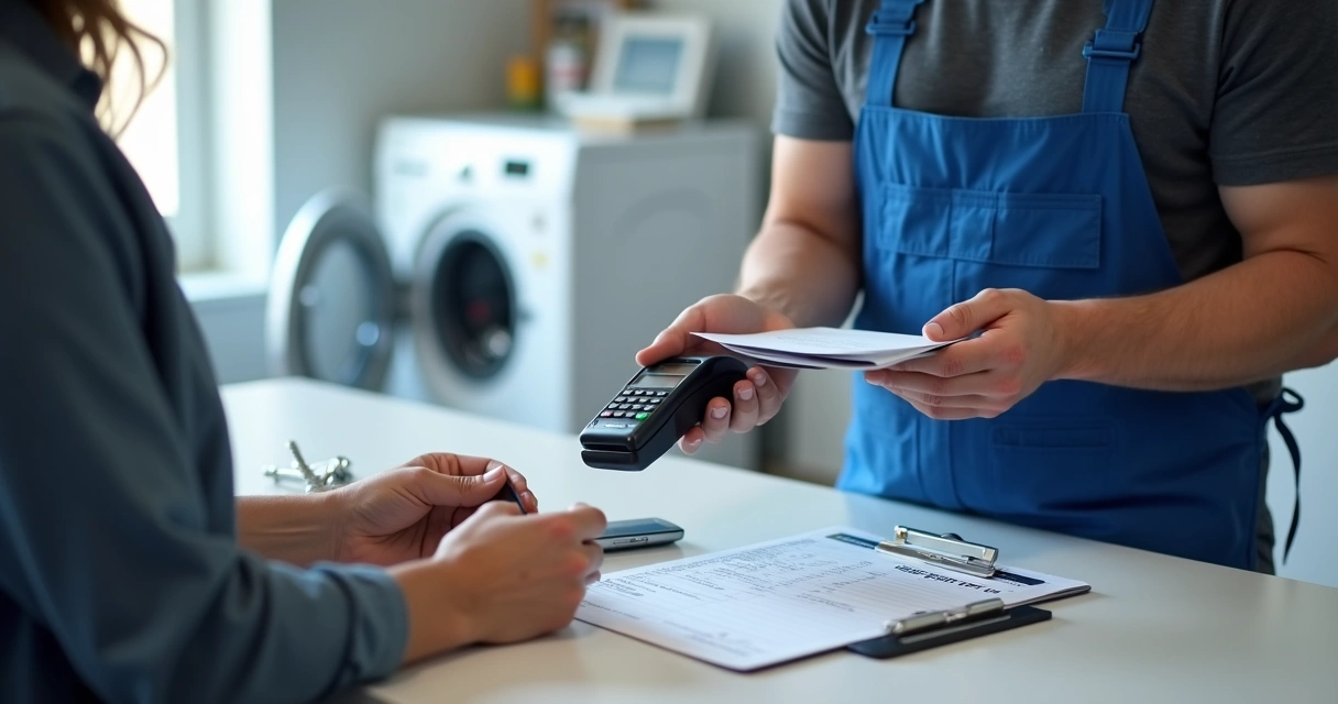 Pagamento de conserto com cartão e orçamento técnico 