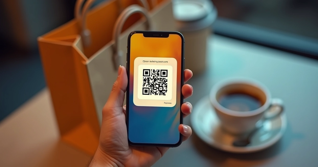Pagamento digital por QR code com smartphone