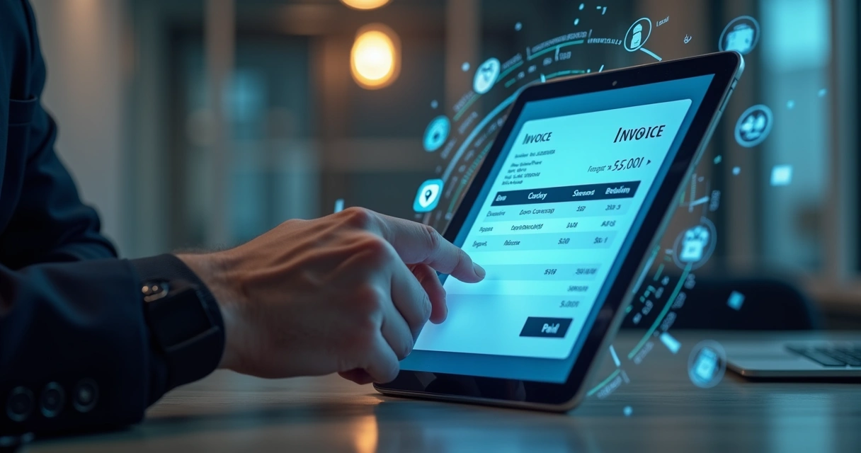 Pagamento digital protegido em plataforma empresarial
