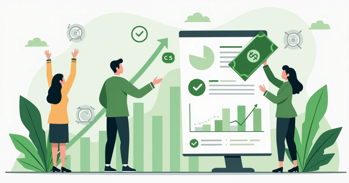Processo de pagamento digital rápido e estável com gráficos de aprovações ao fundo 