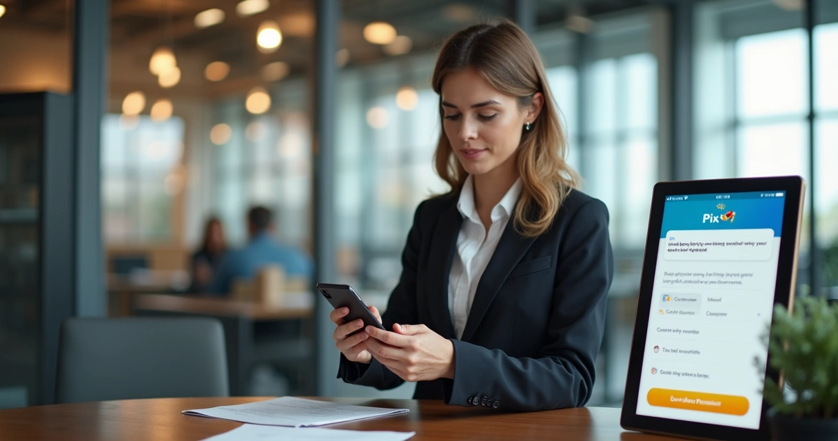 Colaborador pagando refeição no app via Pix 