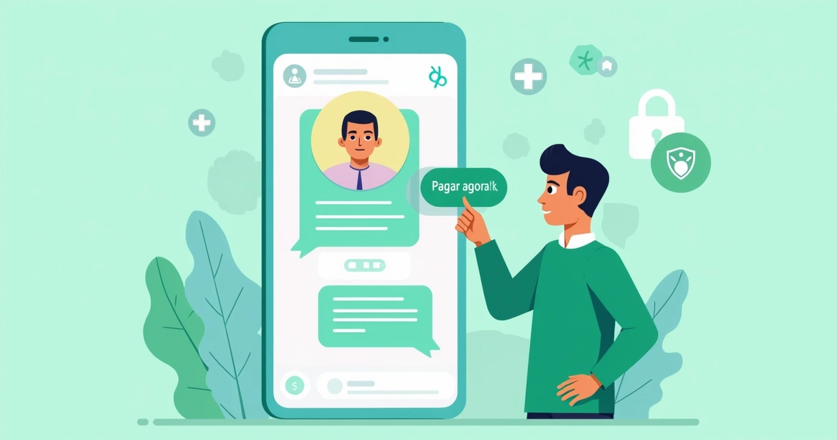 Envio de link de pagamento em uma conversa de WhatsApp 