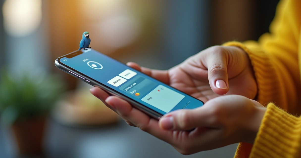 Pessoa utilizando smartphone para pagar dentro de um app