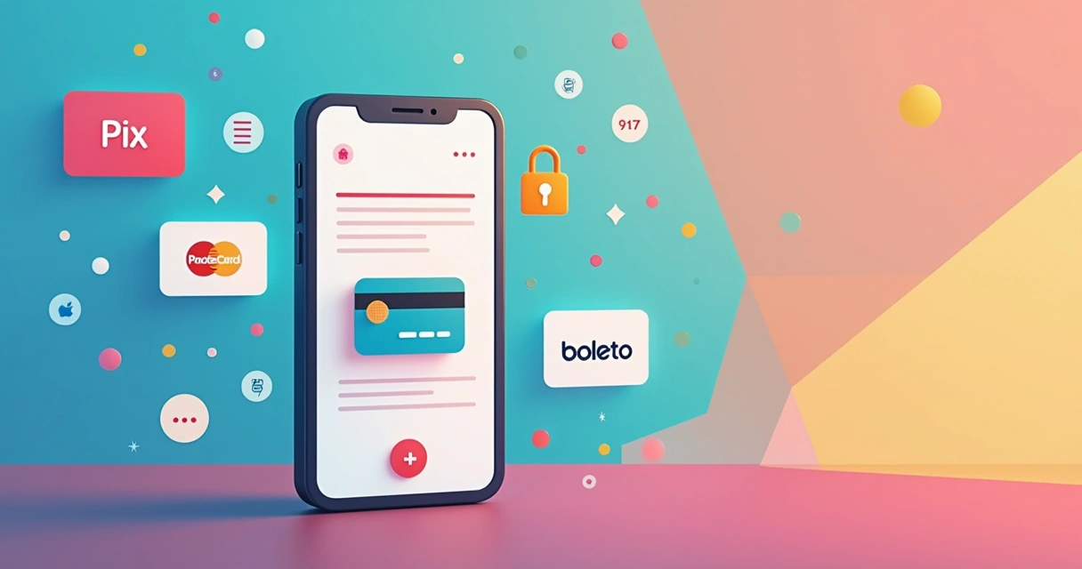 Tela de celular exibindo opções de pagamento online seguras 