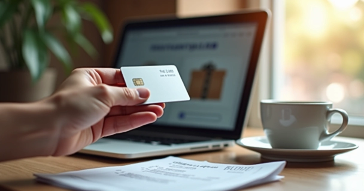 Pessoa pagando compra parcelada com cartão de crédito 