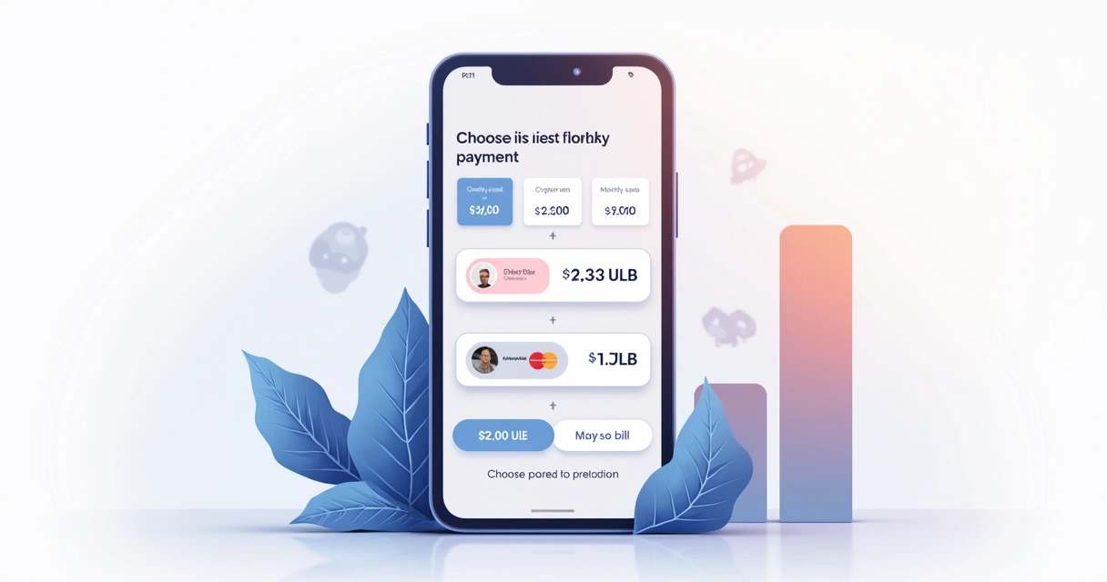 Visual mostrando pagamento parcelado e recorrente pelo celular