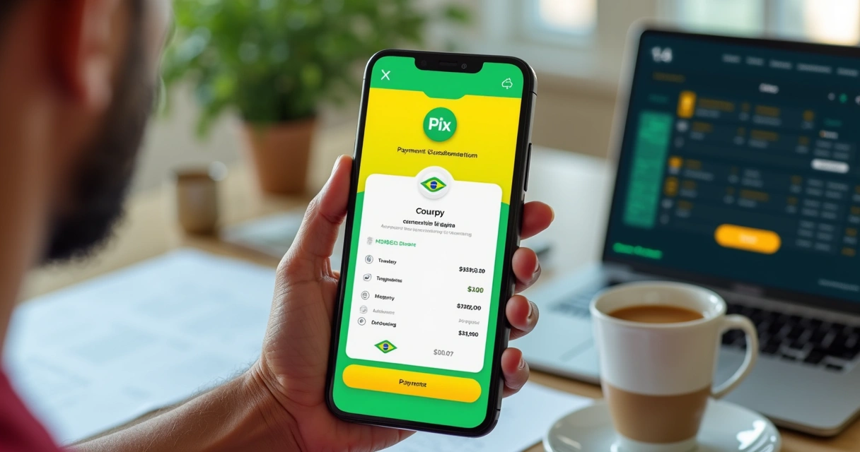 Tela mostrando pagamento de aposta via Pix 