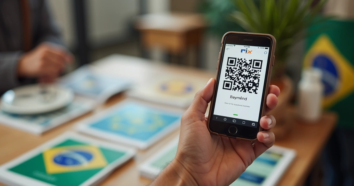 Cliente usando Pix para pagar compra em catálogo digital 