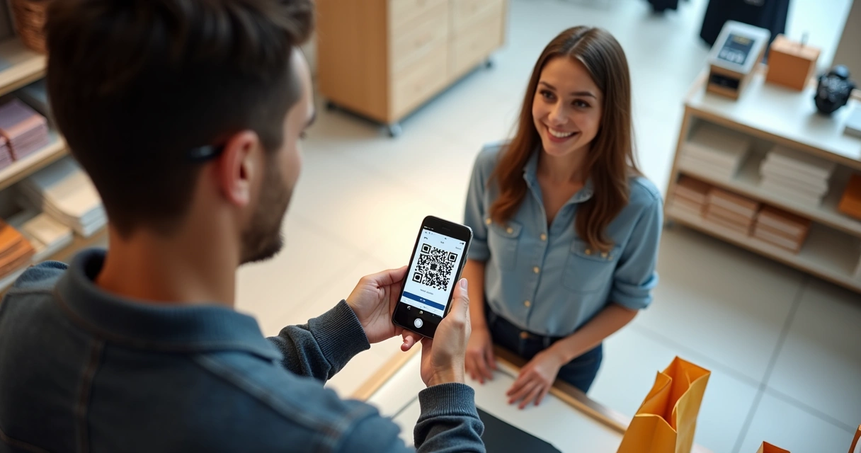 Cliente faz pagamento Pix em loja física 
