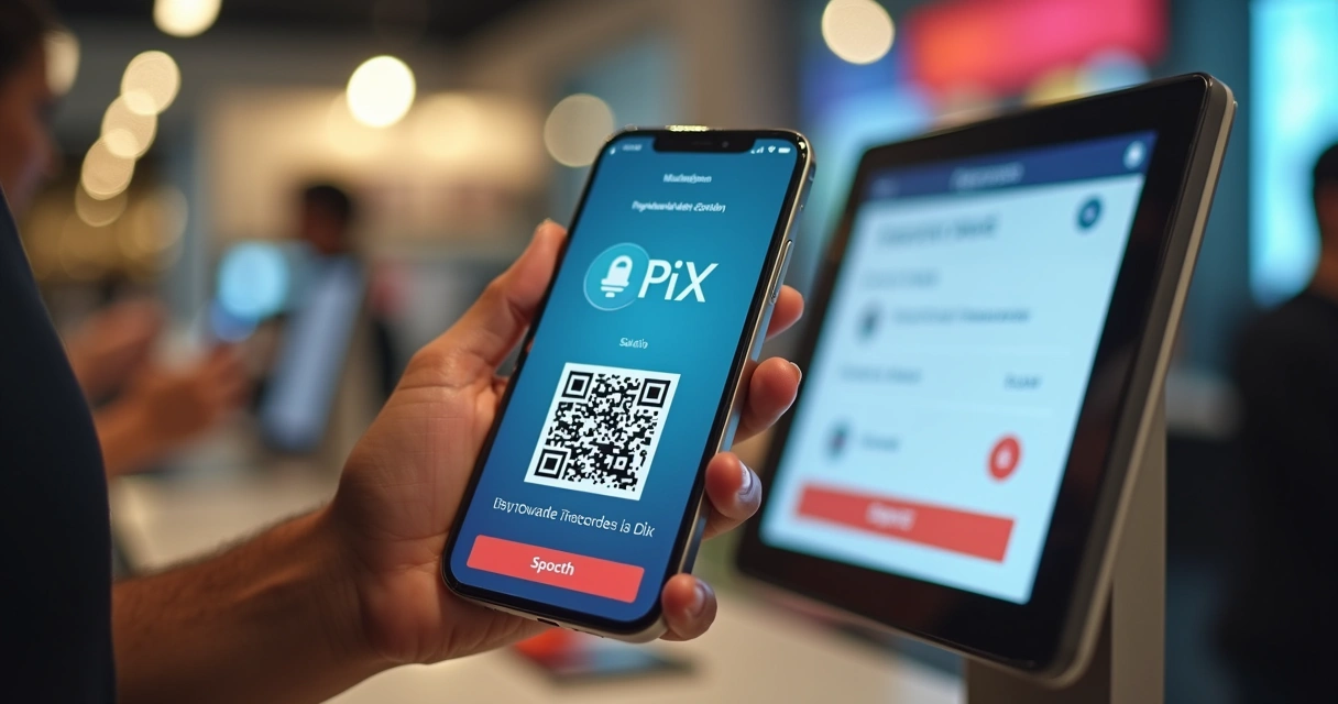 Pagando com QR Code pelo Pix no celular 