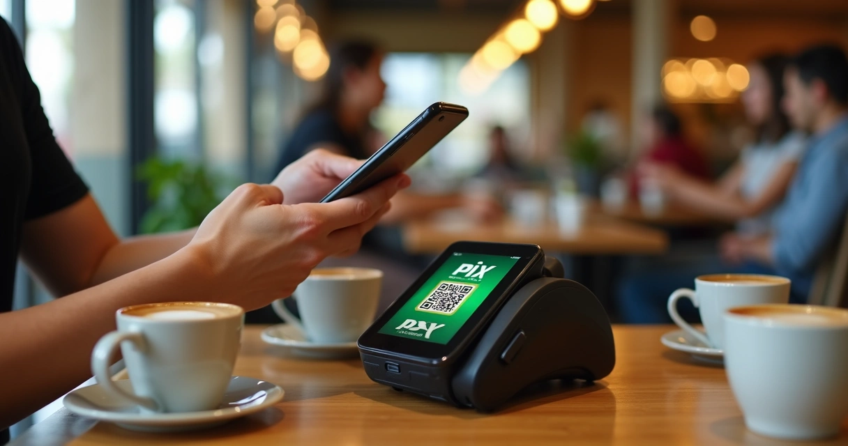 Pagamento via Pix presencial usando QR Code em maquininha 