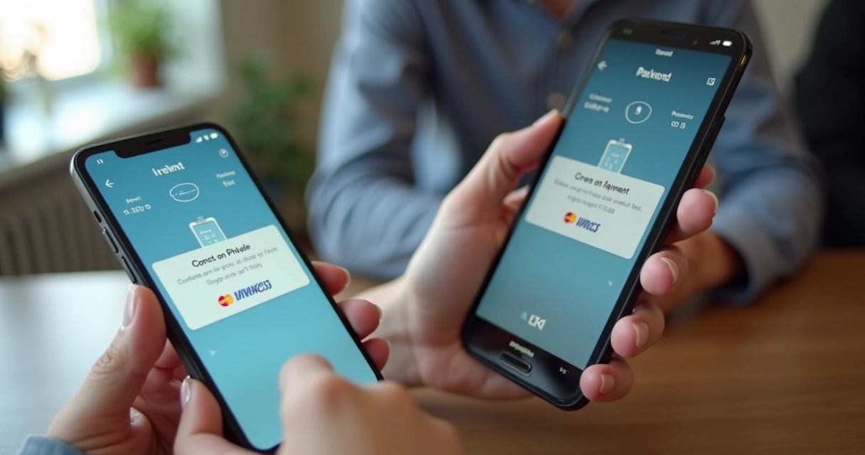 Pessoa utilizando Tap on Phone em smartphone para pagamento digital 