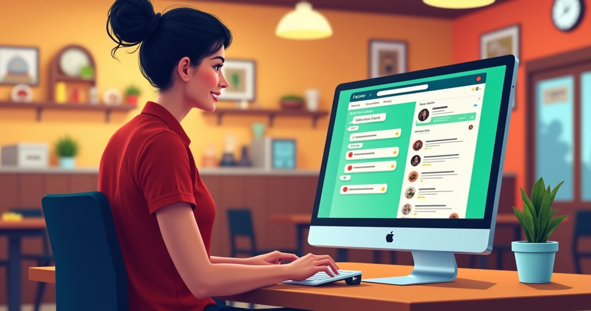 Atendente enviando link de pagamento pelo WhatsApp 