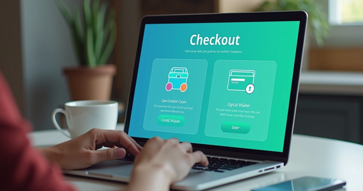 Checkout online com opções de Pix, cartão e carteira digital