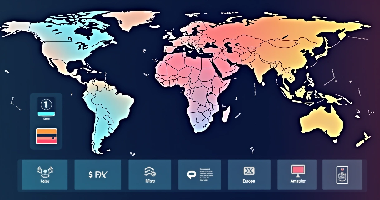 Painel mostrando pagamentos em diferentes moedas 