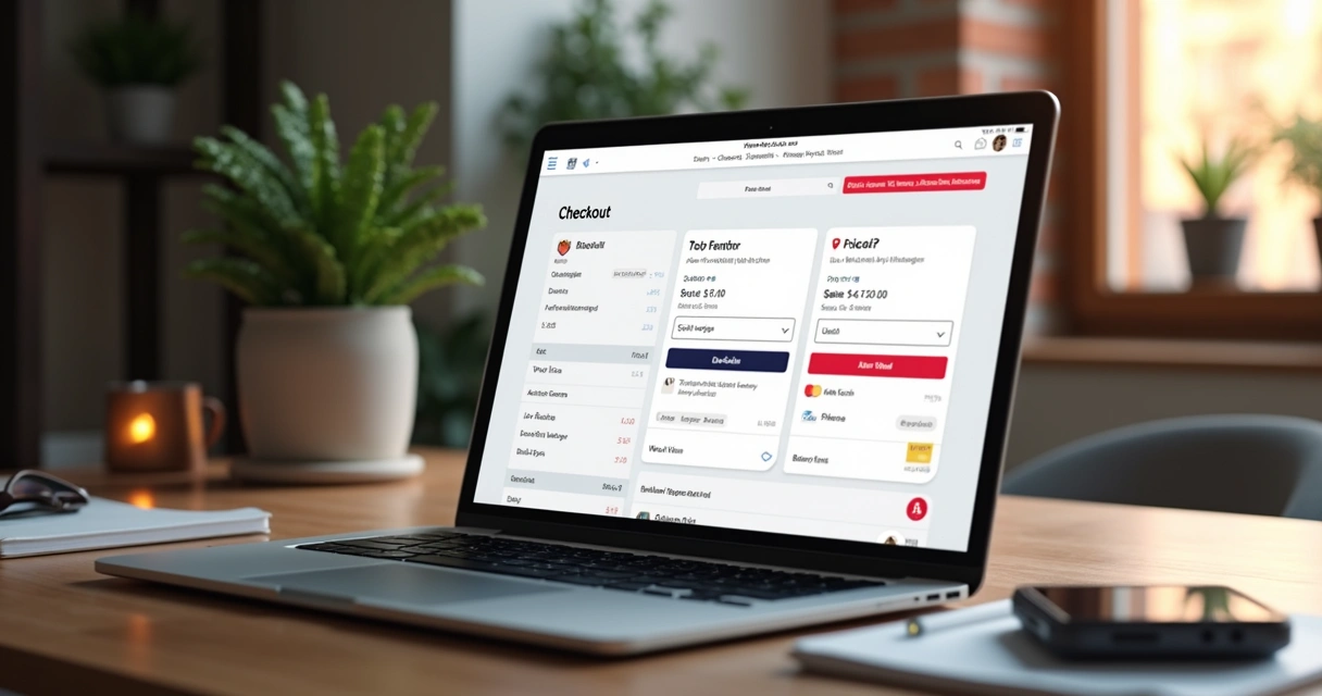 Checkout exibindo opções de Pix, boleto e carteiras digitais
