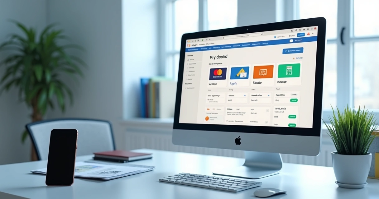 Tela de computador mostrando painel de controle de pagamentos em loja Shopify, com métodos como Pix, boleto, cartões e carteiras digitais destacados 