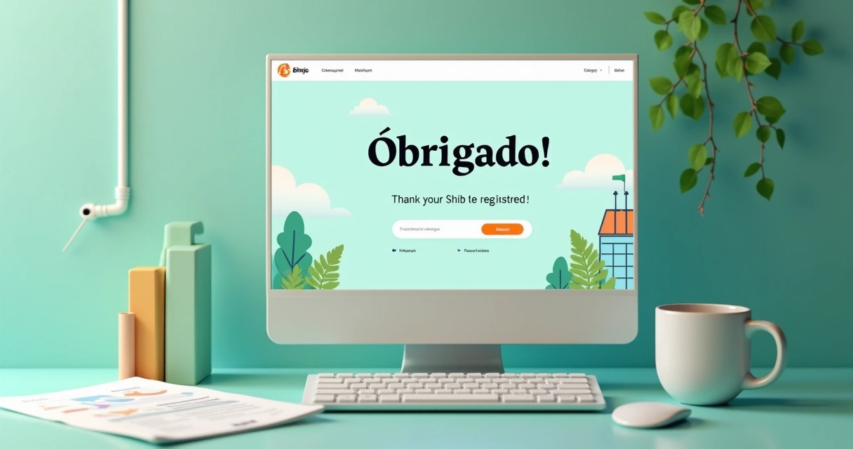 Página de agradecimento simples e elegante para lead recém cadastrado 