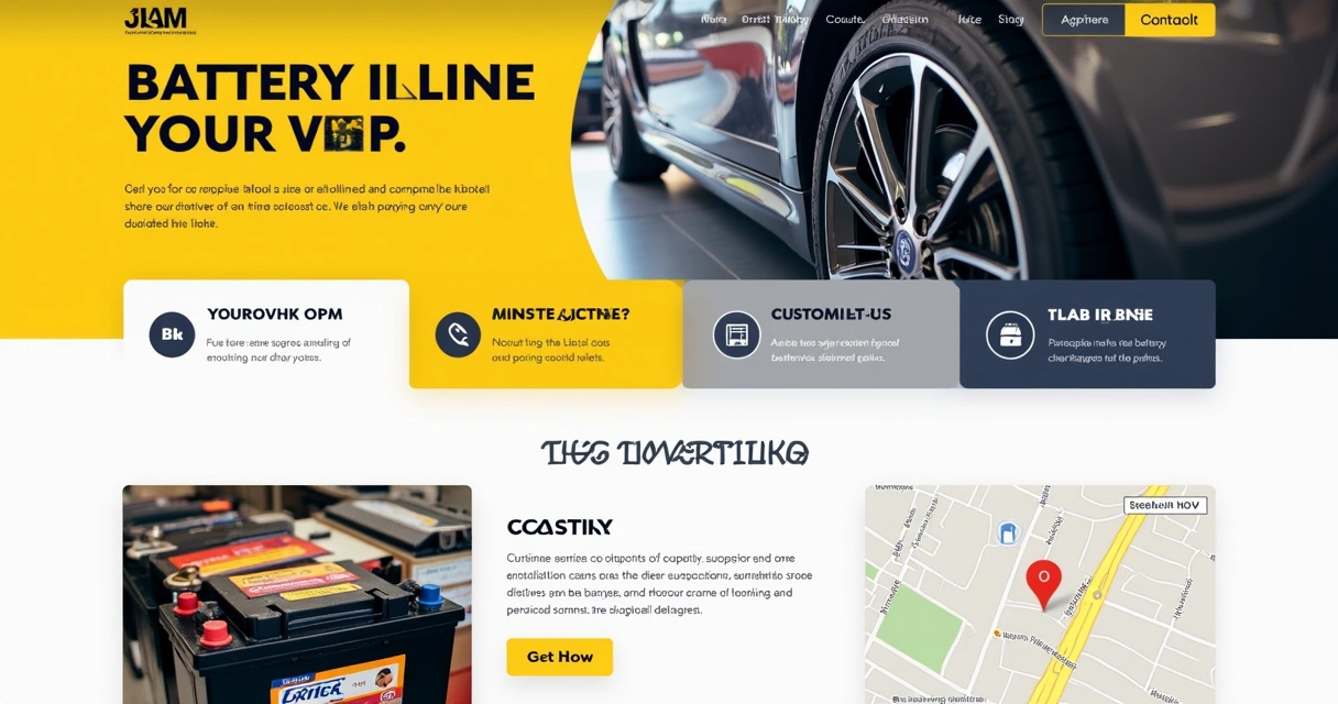 Página de destino de loja de baterias para troca rápida 