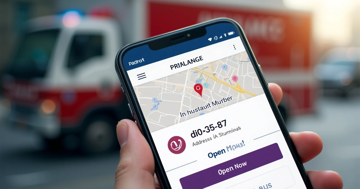 Layout de página destacando telefone, endereço e botão para ligar