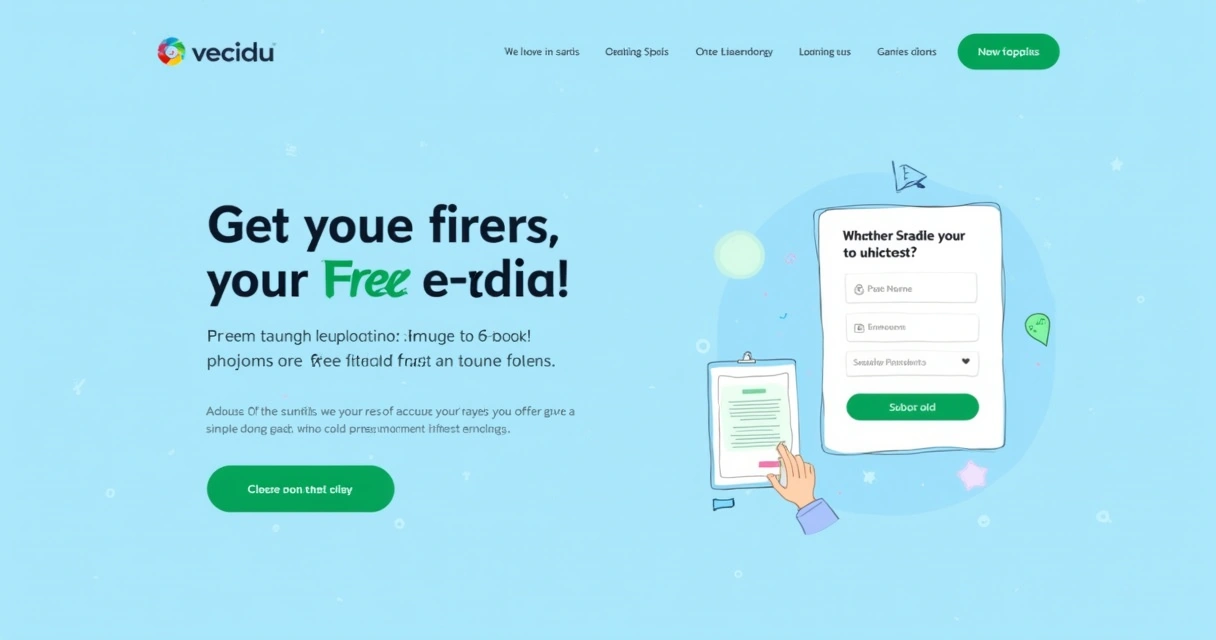 Exemplo de página de captura oferecendo e-book 