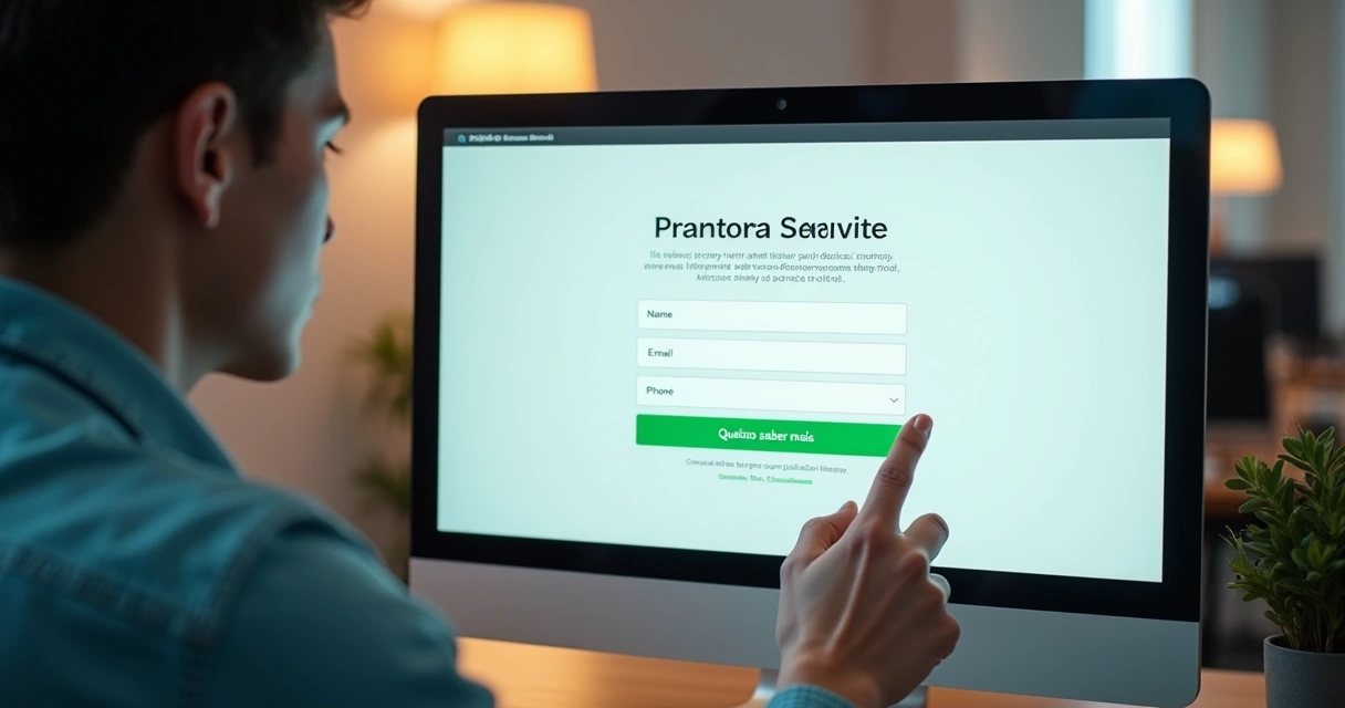 Página de captura simples em tela de computador