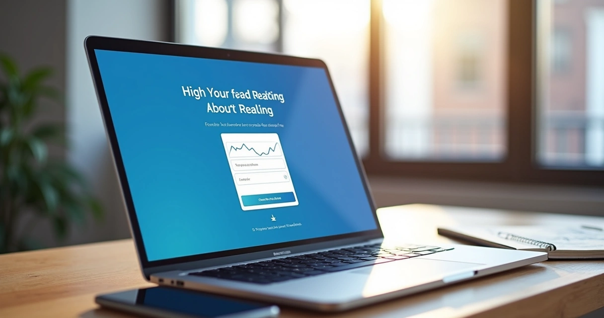 Página de captura em notebook com gráfico e formulário 