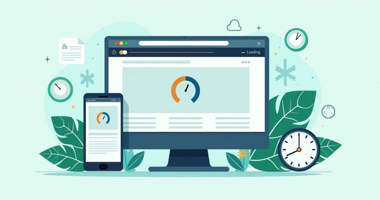 Tela de computador mostrando página carregando rapidamente no navegador 